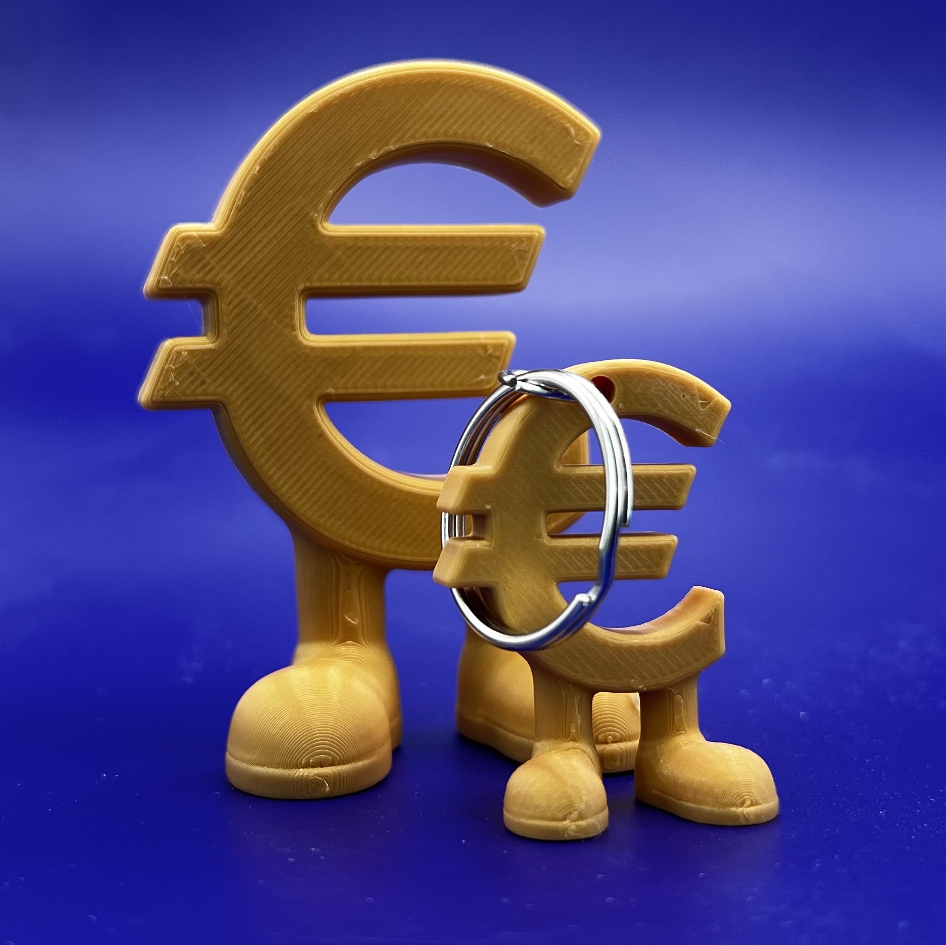 Euro symbol with legs 3D printable figurine