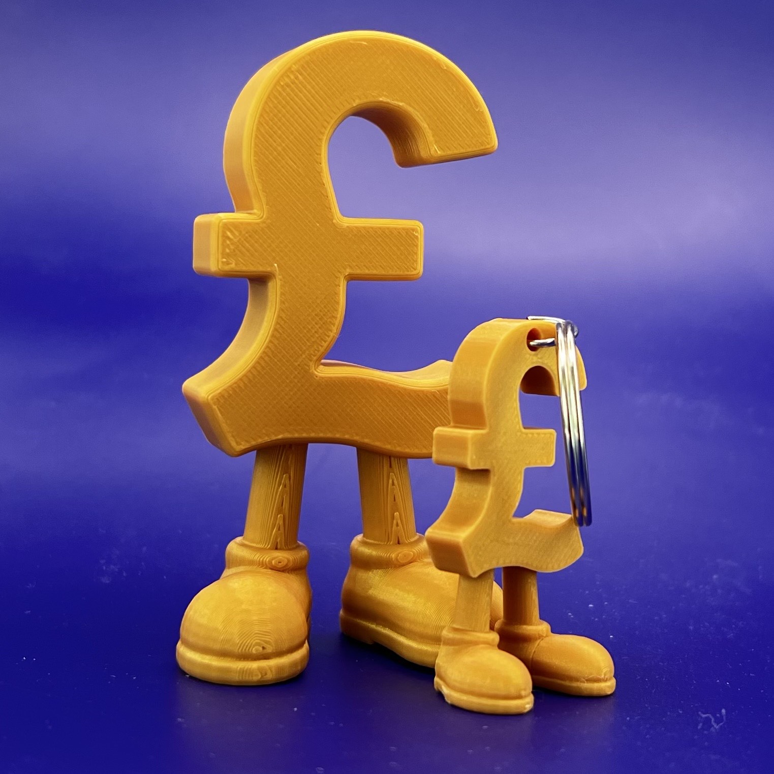 British Pound symbol with legs 3D printable figurine and keychain