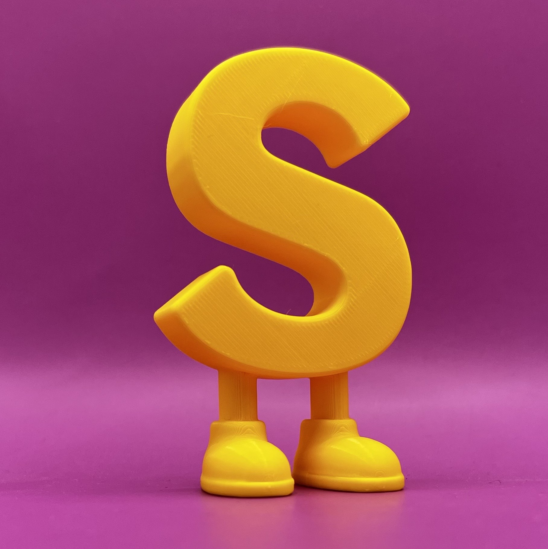 Letter S with legs