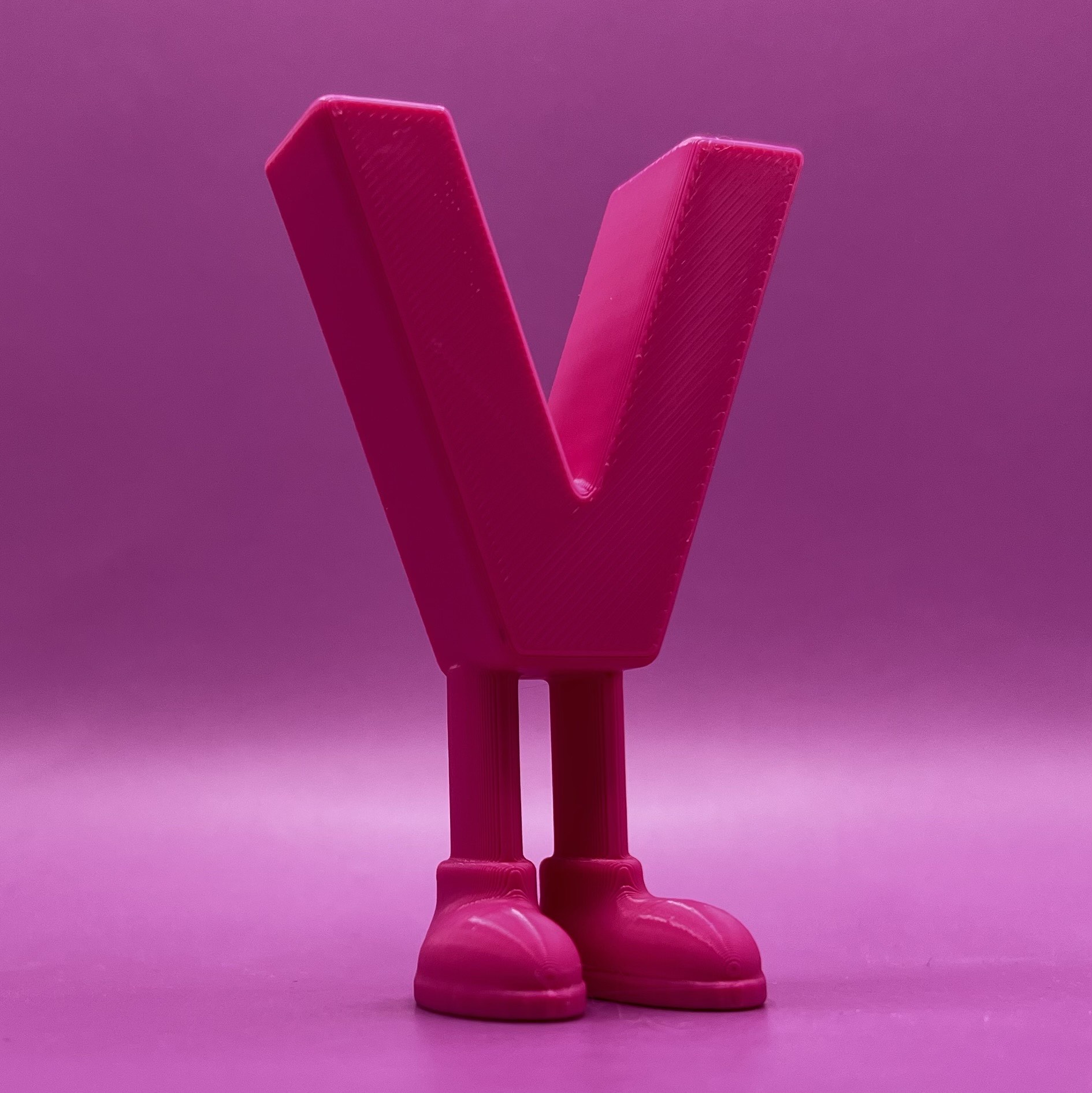 Letter V with legs