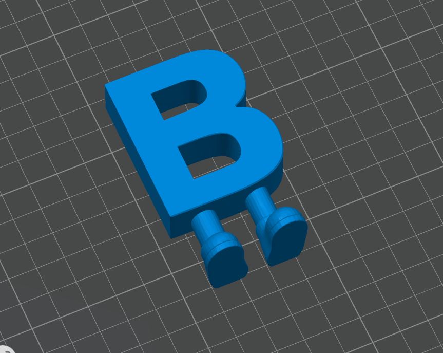 Letter B in slicer with zero supports needed